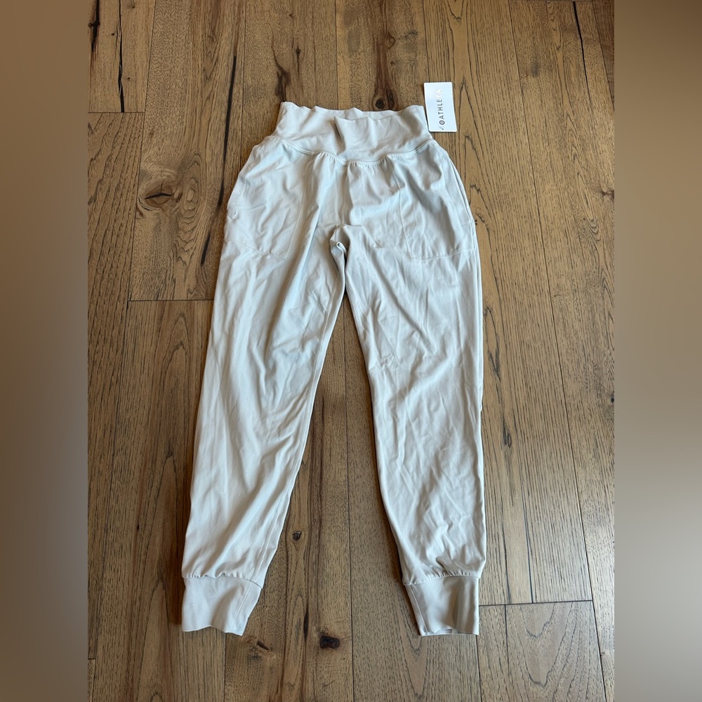 Athleta Salutation Joggers -Small Bone tan beige neutral